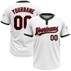 Maillot de softball unisexe personnalisé OMMIZ INDUSTRY, rayé bleu clair et rouge, à deux boutons, vente en gros directe - Product Image 5