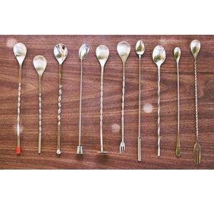 Cuillère à bar en or rose de luxe, motif en spirale, en acier inoxydable, cuillère à mélanger, manche long de 30 cm, agitateur de cocktail en forme de larme, accessoires de bar - Product Image 5