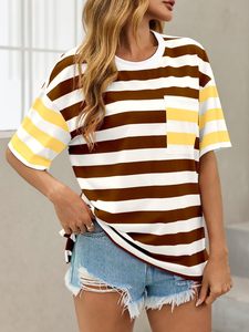 Camiseta de Mujer Transpirable, Nueva Camiseta de Mujer 100% Algodón, Cuello Redondo Informal, Manga Corta, Camiseta Estampada, Nuevo Estilo - Product Image 1