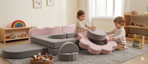 Kids Foam Modular Sofa Set 12-Piece Eco-Friendly Foldable for Indoor Playground Living Room Hotel & School Use Ages 2+ - Product Image 3