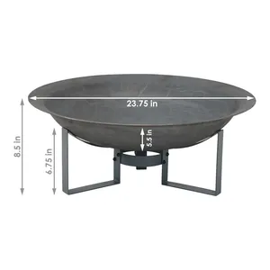 Handmade Stainless Steel Fire Pit <b>BBQ</b> Gas Outdoor Garden Decor <b>Large</b> Scale Heating Bowl - Product Image 6
