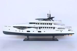 SUNSEEKER YACHT 161 | Handcrafted Painted <b>Wooden</b> <b>UK</b> Modern Yacht Model Sport Theme for Business Gift Home Decoration - Product Image 2