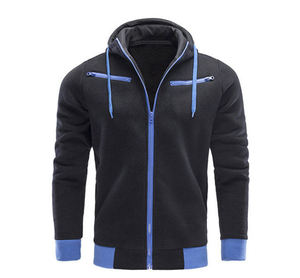 เสื้อฮู้ดซิปเต็มตัวผ้าฝ้าย 100% ระบายอากาศได้ดี เป็นมิตรกับสิ่งแวดล้อม ผลิตโดยผู้ผลิตเสื้อผ้าขนแกะแบบกำหนดเอง ดีไซน์เนอร์  แบบเรียบสีพื้น - Product Image 1