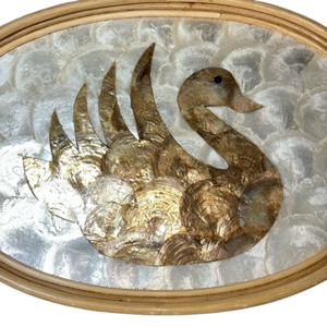 Wholesale <b>Mother</b> of Pearl Tray with Rattan Rim, <b>Decorative</b> Inlay Serving Tray, Vietnamese Handicraft Factory Direct - Product Image 3