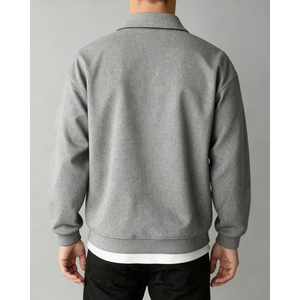 <b>Plain</b> Men Half Zip Pullover <b>Sweatshirt</b> Cotton Fleece Oversized Winter Fashion USA Clothing Supplier - Product Image 4