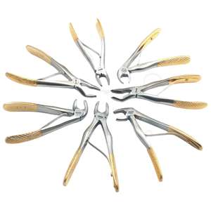 Forceps d'extraction dentaire en acier inoxydable de qualité supérieure, plaqués or, instruments chirurgicaux dentaires - Product Image 2
