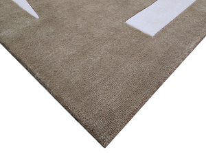 Tapis esthétiques de qualité supérieure, tapis tuftés à la main, ensembles de tapis doux abstraits pour la maison, tapis tuftés à poils longs marron et beige - Product Image 4