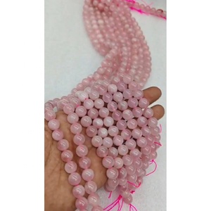 Perles rondes en quartz rose naturel de Madagascar, 10 mm, qualité AAA, pour la création de bijoux et de bracelets - Product Image 4