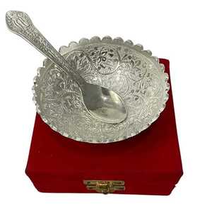 Silver Plated Handmade Eco-Friendly 180ml <b>Bowl</b> 1 Spoon Modern Design for Dessert/<b>Ice</b> <b>Cream</b> Serving Home/Hotel Decor Business - Product Image 4