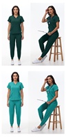 Uniforme de médecin d'infirmière confortable à col en V Uniforme de gommage d'infirmière de salon de beauté Ensemble d'uniformes médicaux extensibles