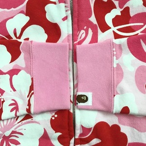 Sudadera con Capucha y Cierre de Cremallera, Color Rosa, Rojo y Blanco, Estilo Casual Unisex de Invierno, Corte Regular, 100% Algodón Felpa, Ropa Urbana - Product Image 4