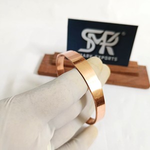 Premium Pure <b>Copper</b> Open Cuff Bangle Handmade Polished Minimalist Adjustable <b>Bracelet</b> Contemporary Fashion Jewelry Men Women - Product Image 3
