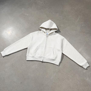 Sudadera con capucha personalizada de corte holgado y cremallera completa, oversize, 500 g/m², con estampado puff personalizado, de algodón grueso para hombre - Product Image 2