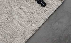 White Cotton Anti-Slip Plush Bath <b>Mat</b> with Rope Design Soft Absorbent Floor <b>Mat</b> <b>for</b> Home <b>Bathroom</b> and Guest Room - Product Image 3