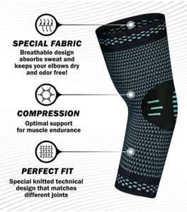 1 pièce Manchon de soutien du coude en polyester élastique respirant à compression réglable pour le sport, unisexe adulte - Product Image 2