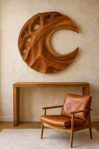 Sculpture murale unique en bois organique, sculpture murale en bois artisanale pour la décoration murale du salon - Product Image 4