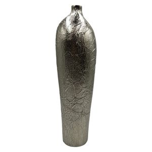 Floor Display Tall Silver Pillar Flower Vase For Event Management Supplies Decorative Aluminium Flower Pot <b>Hand</b> <b>Cast</b> Technique - Product Image 1