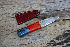 Couteau Sgian Dubh personnalisé fait main en acier Damas avec manche en bois, très demandé - Product Image 2