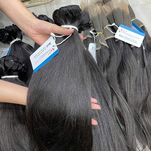 EXTENSIONES DE CABELLO NATURAL DEL MEJOR PROVEEDOR, Lisas Naturales de 22 a 26 Pulgadas, Textura Negra, Doble Trama a Máquina, Alta Calidad - Product Image 3