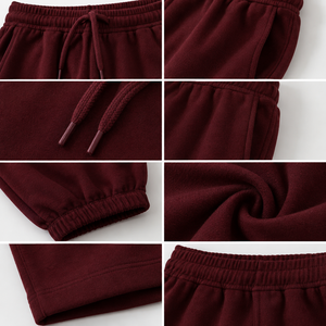 Unisex Solid Color Hooded Tracksuit Set Cotton Casual Autumn Full Length Sweatshirt and Jogger Pants with Drawstring Closure - Product Image 6