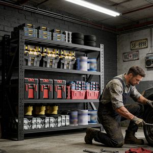 Étagères de garage robustes, capacité de 6000 lb, extra larges, en métal, réglables, 69"H x 75"W x 23.7"D, unité de stockage industrielle - Product Image 3
