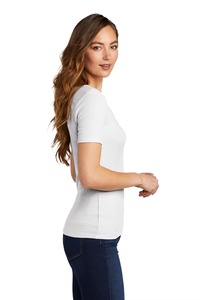 Camiseta de manga corta con cuello redondo para mujer, blanca, de punto, informal, de color liso, básica, de alta calidad, al mejor precio. - Product Image 3