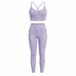 Conjunto de yoga y fitness de marca privada al por mayor para mujer, con logotipo totalmente personalizado, conjunto de sujetador deportivo y leggings para dama. - Product Image 2