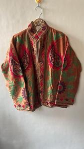 Handmade Suzani Embroidered Quilted Woven Floral Cotton <b>Velvet</b> <b>Jacket</b> Traditional Central Asian Ethnic Outerwear Wholesale - Product Image 4