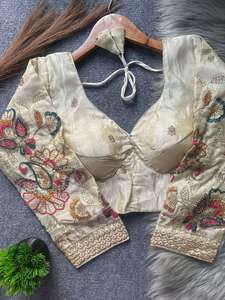 เสื้อเบลาส์งานปาร์ตี้สวยงาม ตกแต่งด้วยงานเย็บหนาแน่น บุหนา ตะขอทำมือ พร้อมลูกปัดสวยงาม ด้านหลังเปิด - Product Image 6