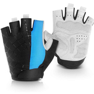<b>Half</b> Finger Cycling Gloves Unisex Black Striped Non <b>Slip</b> Breathable Polyester Nylon Racing Gloves for Outdoor Sports Training - Product Image 3