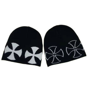 Bonnet unisexe en tricot jacquard couleur unie 100 % acrylique, chaud pour l'hiver, style décontracté Apparelzest, pour adultes, tour de tête 56-58 cm - Product Image 1