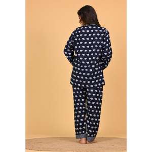 Conjunto de Pijama de Poliéster Crepé Estampado para Mujer, Ropa de Dormir Suave, Conjunto de Dormir Cómodo y Elegante, Ropa para el Hogar - Product Image 4