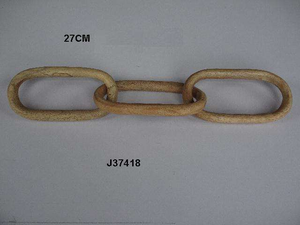 Cadena Decorativa de Madera de Mango Tallada a Mano, Estilo Rústico, Decoración para el Hogar, Nudo Metálico, Cadena de Madera Resistente para Interiores - Product Image 3