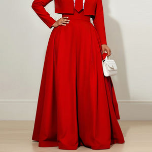 <span class=keywords><strong>Pantaloni</strong></span> da donna a <span class=keywords><strong>vita</strong></span> <span class=keywords><strong>alta</strong></span> elasticizzata, con ampia gamba, pieghe, tasche, colore unico e cerniera - Product Image 6