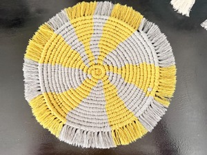 Dual Color Macrame Round Table Placemats Handmade Boho Dining Table <b>Mats</b> Perfect for Kitchen Coffee Table Home Decor Styling - Product Image 1