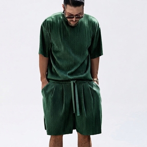 Ensemble de shorts décontractés d'été pour hommes Polo Bulk Made, t-shirt à manches courtes et shorts, ensemble de survêtement uni, vêtements de marque pour hommes, ensemble 2 pièces - Product Image 4