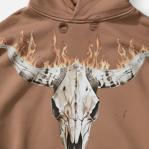 Custom Unisex Winter Heavyweight Cotton Fleece Streetwear Vintage Hoodie with Digital Printing <b>Back</b> Logo 300g Fabric - Product Image 4