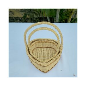 Panier à fleurs en rotin naturel en forme de cœur, fait main au Vietnam, écologique et moderne, pour table et cuisine, OEM/ODM - Product Image 4