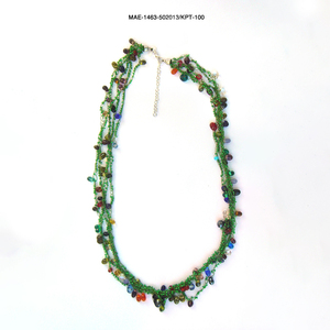 Collar de Cuentas de Ganchillo con Piedras Naturales Redondas Multicolor, Joyería Étnica de Lujo Artesanal India, Ideal para Fiestas, Mejor Precio al por Mayor - Product Image 4