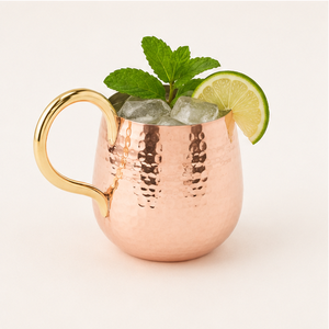 Nouvelle conception de chopes à bière Moscow Mule en cuivre pur, finition martelée artisanale, tasse en cuivre massif de qualité supérieure avec poignée en laiton - Product Image 6