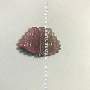 แกะสลักพลอยทัวร์มาลีนธรรมชาติสองสีงานตามสั่งแบบหลวมๆรูปทรงและขนาดที่เป็นเอกลักษณ์ - Product Image 5