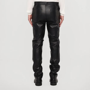 กางเกงหนังลำลองผู้ชาย ทรงเข้ารูป สีพื้น เอวสูงปานกลาง น้ำหนักเบา กันน้ำ ระบายอากาศได้ดี สำหรับฤดูหนาวและฤดูใบไม้ร่วง ผลิตในปากีสถาน - Product Image 6