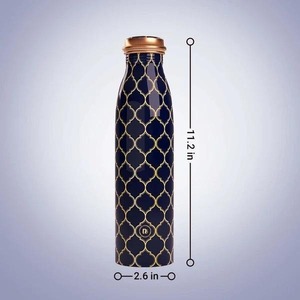 Botella de agua de cobre con diseño único y estampado, ideal para el uso diario de niñas, compra directa del proveedor indio. - Product Image 4