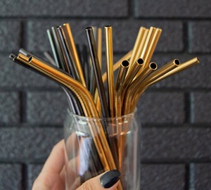 Pailles en métal réutilisables de haute qualité, accessoires de boisson durables en acier inoxydable - Product Image 1