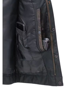 Chaleco de Cuero Genuino Negro con Logotipo Personalizado 2025, Chaleco Clásico de Lana para Hombre con Cuello en V, Múltiples Bolsillos Delanteros, Transpirable, Informal, para Invierno - Product Image 4