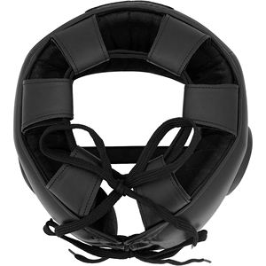 Protector de Cabeza de Boxeo Profesional de Cuero Negro Ajustable para Adultos Unisex para Entrenamiento Deportivo - Product Image 3