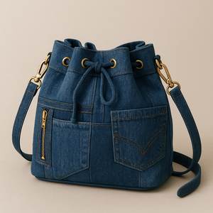 Sac fourre-tout en jean personnalisé avec logo d'usine directe pour femmes, sacs à bandoulière et sacs à main en jean pour femmes - Product Image 1