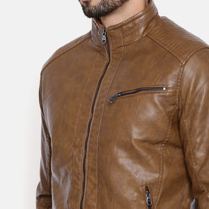 Nuevas llegadas, precio al por mayor, diseño de alta calidad, chaqueta de cuero para hombre, corte ajustado, cómoda, chaqueta de cuero a bajo precio para hombre - Product Image 6