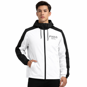 เสื้อแจ็คเก็ตกันลมผู้ชายแบบพรีเมียม OEM ผลิตตามสั่ง ระบายอากาศได้ดีและกันน้ำ เสื้อแจ็คเก็ตสำหรับเล่นกีฬา ขายส่ง B2B รับทำโลโก้ตามสั่ง เสื้อแจ็คเก็ตผู้ชาย - Product Image 1