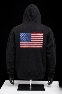 เสื้อฮู้ดดี้ผู้ชายดีไซน์ใหม่ประดับเพชรเทียม แฟชั่นเสื้อฮู้ดดี้เพชรเทียมสำหรับผู้ชาย ผ้าฝ้าย 100% เสื้อฮู้ดดี้เพชรเทียมแบบซิป Unisex - Product Image 2